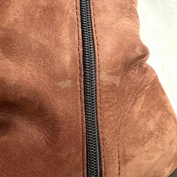 Arche boots hazelnut brown nubuck leather wedge high heel mid calf 38 7 zip up - Picture 10 of 12